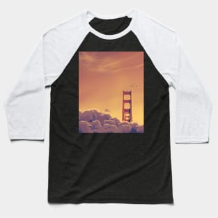 San Francisco Golden Gate Bridge Sunset Anime Scenery Baseball T-Shirt